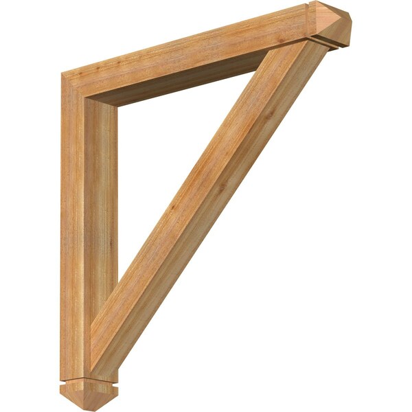 Ekena Millwork Traditional Arts and Crafts Rough Sawn Bracket w/ Offset Brace, Western Red Cedar, 6"W x 42"D x 42"H BKT0604X42X42TRA03RWR - main